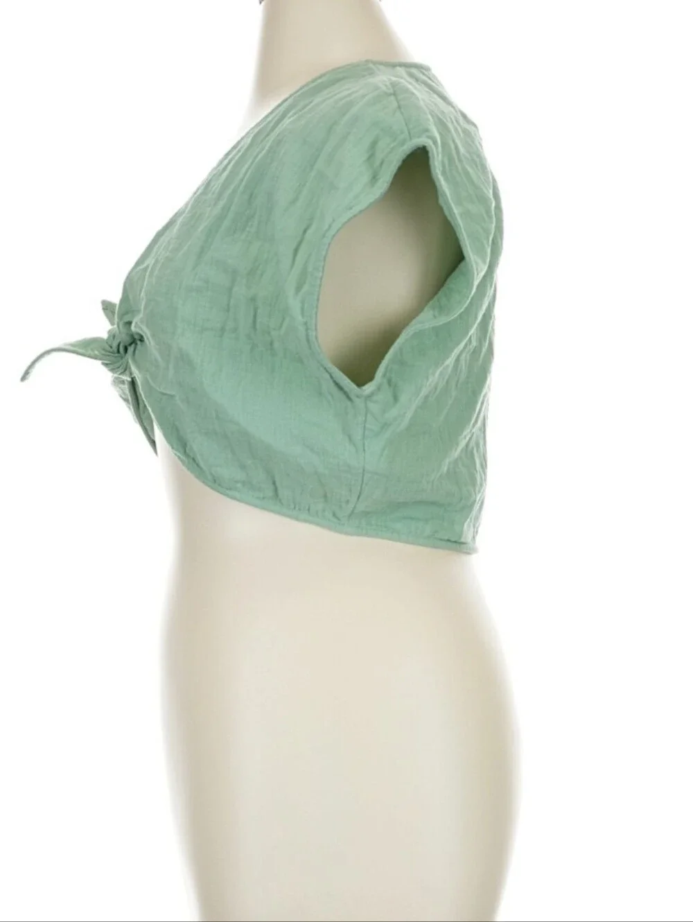 NWT Madewell Sage Green Tie Front Cropped Shrug Bolero Size Large